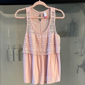 No Boundaries Pink Lace Overlay Skirt